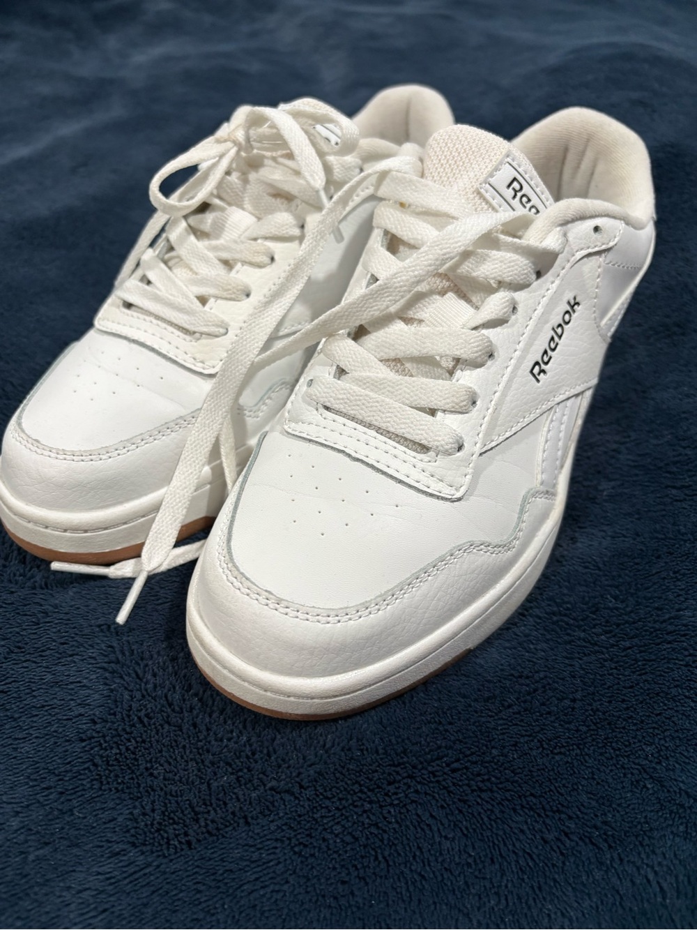 Reebok Kids White Sneakers with Gum Sole Accent